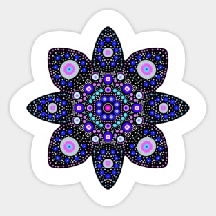 Star Pattern Mandala Pink-Blue-White Sticker